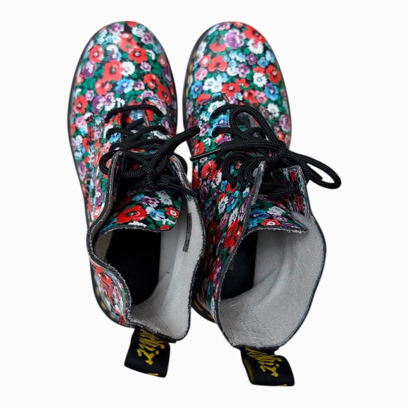 Dr. Martens Pascal Floral Poppy Combat Boots - Picture 7 of 12
